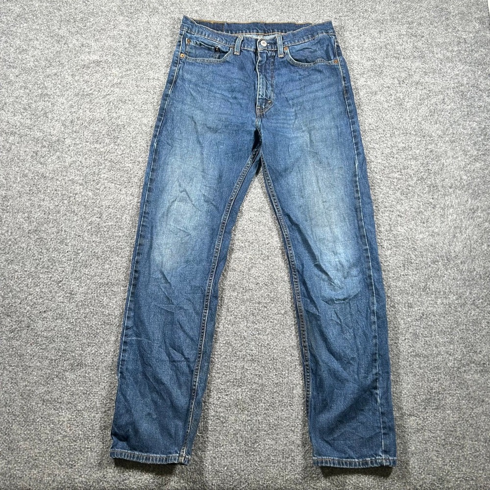 Levi's Jeans Mens Size 34 Blue 505 Regular Fit Straight Leg Stretch Denim Pants